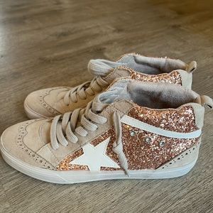 Rose gold high top star sneakers purchased from Shop  Talulah never worn.
